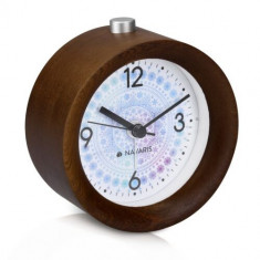 Ceas cu alarma analogic din lemn Snooze Retro, 46269.18.02 foto