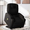 VidaXL Fotoliu rabatabil de masaj, cu ridicare, negru, material textil