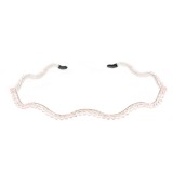 Bentita argintie cu pietre acrilice roz