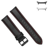 Curea piele compatibila Samsung Galaxy Watch Ultra1 si Samsung Galaxy Watch Ultra2, Negru/Rosu