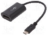 Cablu DisplayPort soclu, USB C mufa, USB 3.0, lungime 0.2m, negru, Goobay - 38530