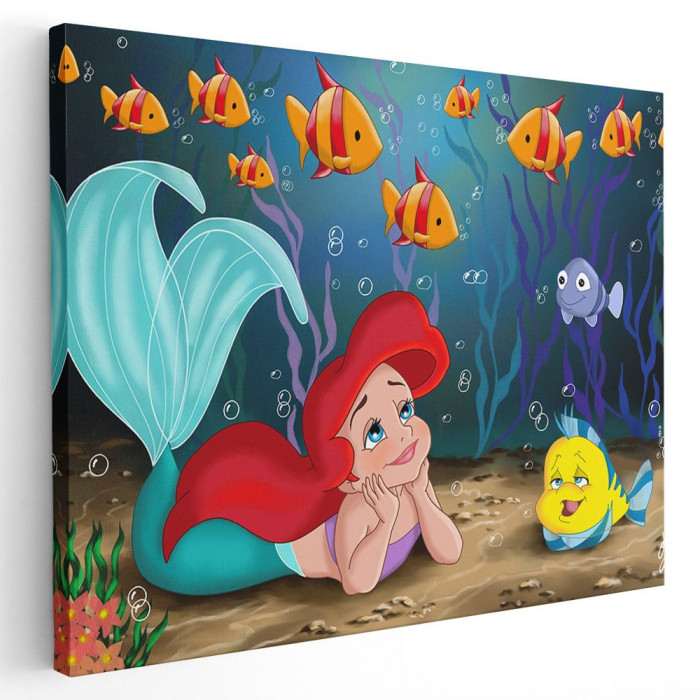 Tablou afis Mica Sirena desene animate 2188 Tablou canvas pe panza CU RAMA 40x60 cm