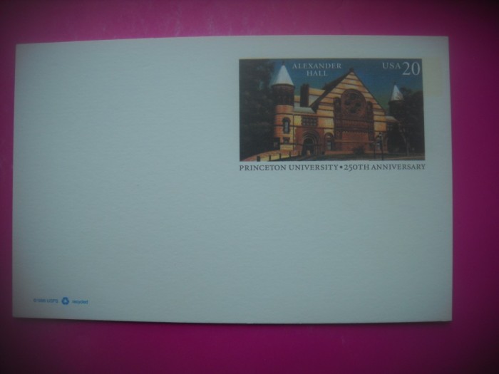 HOPCT 8029 ALEXANDER HALL-PRINCETON UNIVERSITY -250 ANI 1996 -SUA-AMERICA DE NORD -NECIRCULAT-PATRIOT A