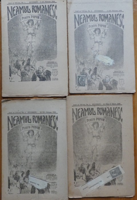 Neamul romanesc pentru popor, director Nicolae Iorga, 1920, 12 numere