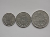 Lot 3 Monede Franta, 1945: 1 Franc, 2 Franci, 5 Franci - Colectie Numismatica