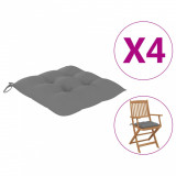 Perne de scaun, 4 buc., gri, 40 x 40 x 7 cm, textil, vidaXL