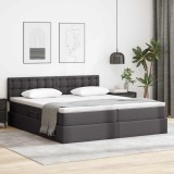 Cumpara ieftin Pat cu saltea si LED Gri 180 x 200 cm Piele artificiala