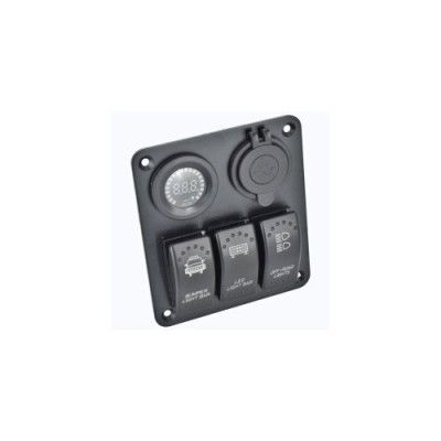 Panou de control cu voltmetru, 3 intrerupatoare si 2 porturi USB foto