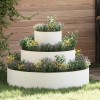 VidaXL Vază pentru Grădină Alb 90 x 90 x 20 cm Oțel