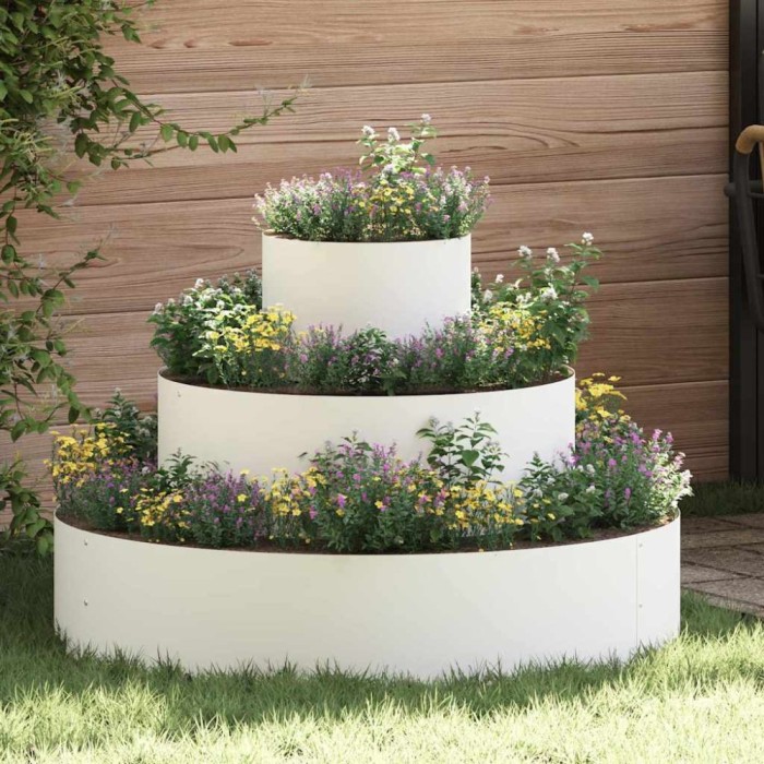Vază pentru Grădină Alb 90 x 90 x 20 cm Oțel
