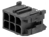 Soclu cablu-placă Micro-Fit 3.0 6 pini 3mm drept 5A, MOLEX