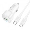 Incarcator Auto Cu Cablu USB-C Borofone BZ34B Cloud, 20W, 3A, 1 x USB-A - 1 x USB-C, Alb