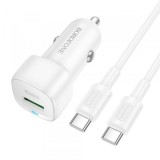 Incarcator Auto Cu Cablu USB-C Borofone BZ34B Cloud, 20W, 3A, 1 x USB-A - 1 x USB-C, Alb