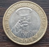 (S) MONEDA ANGLIA - 2 POUNDS 2014, COMEMORAREA PRIMULUI RAZBOI MONIDIAL - WW1, Europa
