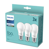 BEL LED bulb A67 FR Set 3x13 100W 4000K 1521lm E27 15.000h, Philips