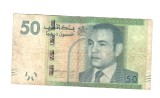 Bancnota Maroc 50 dirhams 2012, circulata, uzata