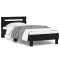 Gossi cadru de pat cu tablie si lumini led, negru, 90x190 cm