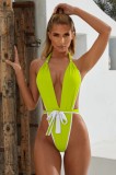 Cumpara ieftin SW2244-9 Costum de baie intreg stil monokini cu decolteu adanc, L, M/L