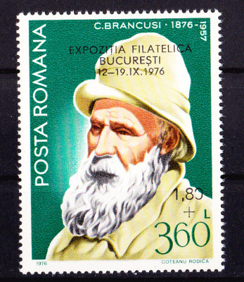 TSV$ - 1976 LP 920 EXPO FILATELICA C. BRANCUSI, BUC. SUPRATIPAR MNH/** LUX foto