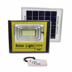 Proiector solar LED 300W, 208 LED panou solar, telecomanda