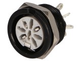 Conector DIN soclu mamă 8 pini 270&deg; lipire 34V 2A