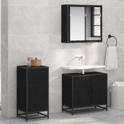 vidaXL Bufet cu sertar Stejar negru 35.5 x 35 x 76 cm Lemn compozit 883587 foto