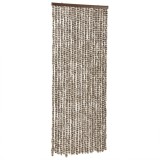 Cumpara ieftin Perdea pentru insecte, gri taupe si alb, 56x200 cm, chenille