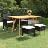 Cumpara ieftin Set de masă pentru grădină, 5 piese, negru