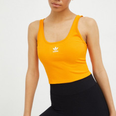 adidas Originals top Adicolor femei, culoarea portocaliu