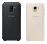 Husa originala Dual Layer Cover Samsung Galaxy J6 2018 J600 si folie sticla, Alt model telefon Samsung, Silicon