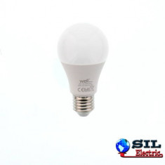 Bec cu led A60 E27 10W 230V lumina rece Basic Well foto