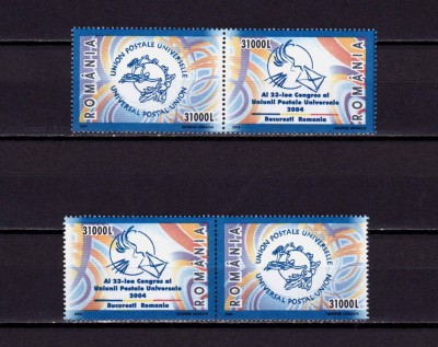 ✅RO 2004 ,LP 1629 ,&amp;quot;ALXXIII-lea Congres UPU Buc. &amp;quot;, 2xserii cu punte tipI+II,MNH foto