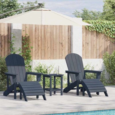 vidaXL Mobilier de lounge pentru grădină 3 pcs Bleumarin 3335847 foto