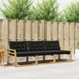 vidaXL Set de canapele de exterior cu pernă 3 pcs Alb și negru 3388374