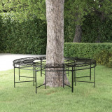 Banca circulara de copac, negru, &Oslash;160 cm, otel GartenMobel Dekor, vidaXL
