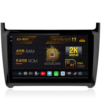 Navigatie Volkswagen Polo (2014+), Android 13, V-Octacore 4GB RAM + 64GB ROM, 9.5 Inch - AD-BGV9004+AD-BGRKIT033 foto