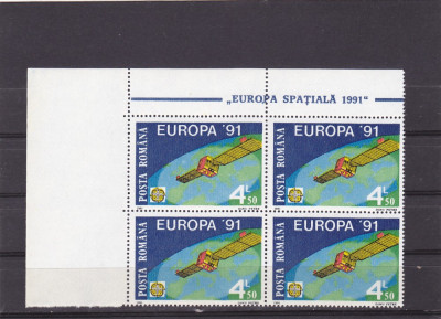 COSMOS EUROPA, BLOC DE 4 TIMBRE,1991 MNH ** ROMANIA. foto