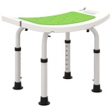 HOMCOM Scaun de Duș reglabil &icirc;n &Icirc;nălțime Taburet de Duș Ergonomic Picioare anti-alunecare Greutate Max. 135 kg aluminiu HDPE Verde | Aosom Romania