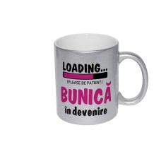Cana sidefata argintie personalizata Loading Bunica in devenire