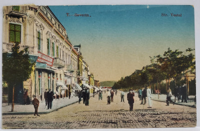 TURNU SEVERIN , STRADA VESTEI , CARTE POSTALA , 1926 foto