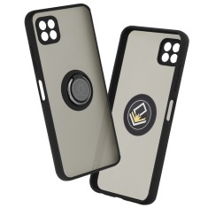 Husa Samsung Galaxy A22 5G Techsuit Glinth cu inel suport stand magnetic, negru foto