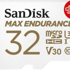 Card de memorie Sandisk MAX Endurance microSDHC, 32GB, Clasa 10, UHS-I U3 + Adaptor SD
