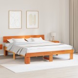 vidaXL Cadru de pat Maro ceruit 200 x 200 cm Lemn de brad solid