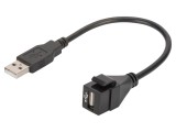 Modul USB Keystone Negru cu &Icirc;mpingere USB 2.0 - 160mm