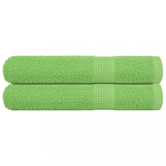 vidaXL Prosoape 2 buc Verde mere 100x200 cm 360 g/m&sup2; 100% bumbac 137034