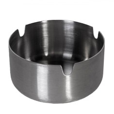 Scrumieră Metalică, Rotundă, Argintie, Diametru 8 cm, &Icirc;nălțime 4 cm