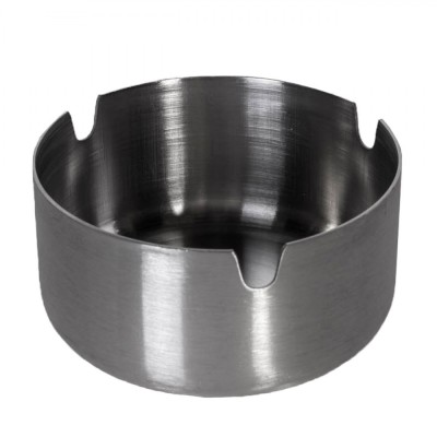 Scrumieră Metalică, Rotundă, Argintie, Diametru 8 cm, &amp;Icirc;nălțime 4 cm foto