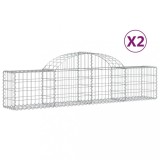 Cumpara ieftin Cosuri gabion arcuite 2 buc, 200x30x40/60 cm, fier galvanizat