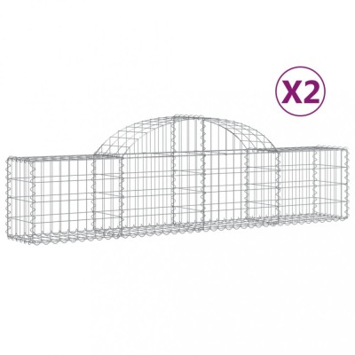 Cosuri gabion arcuite 2 buc, 200x30x40/60 cm, fier galvanizat foto