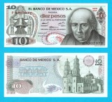 Mexic (p#63) 10 Pesos 1974 aUNC+ 'Dolores' serie: P 4307372; (ROG CITITI DETALIILE!)